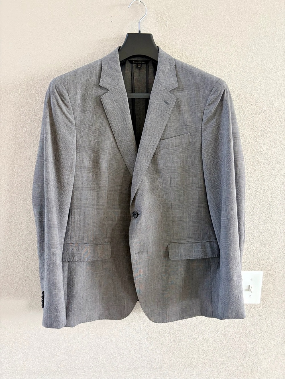 Banana Republic Light Gray Men's Single-Breasted Blazer 42R